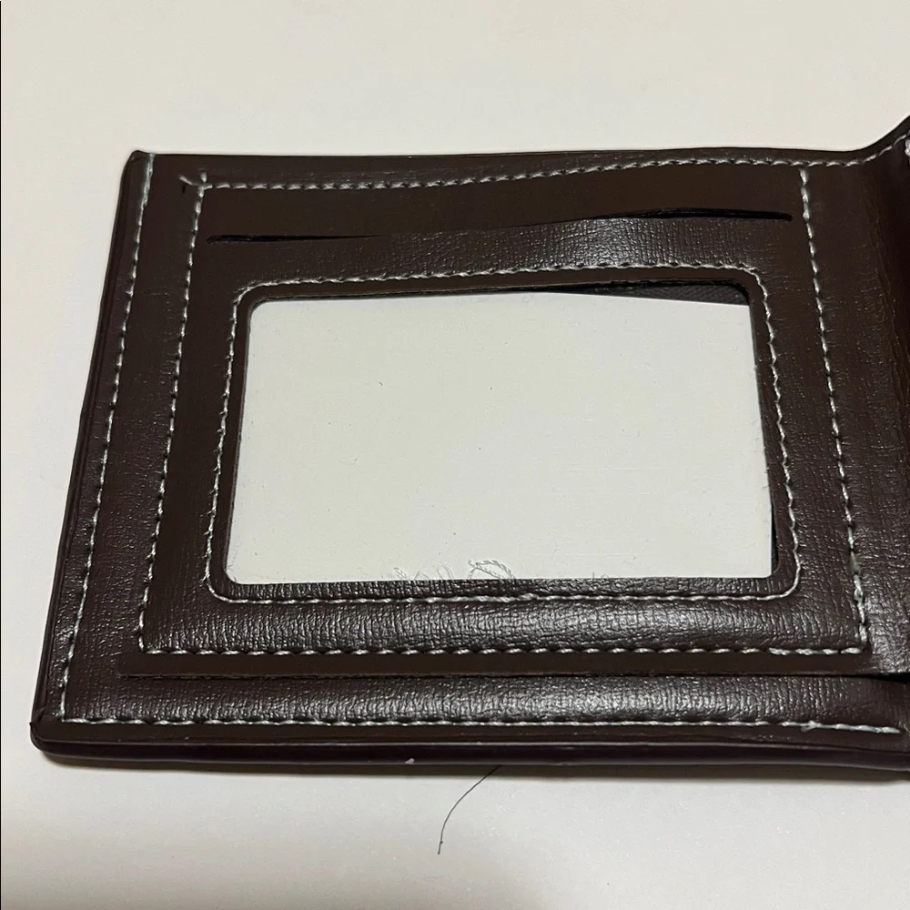 Men's Brown Pu Leather Thin Style Folding Wallet - Picture 6 of 6